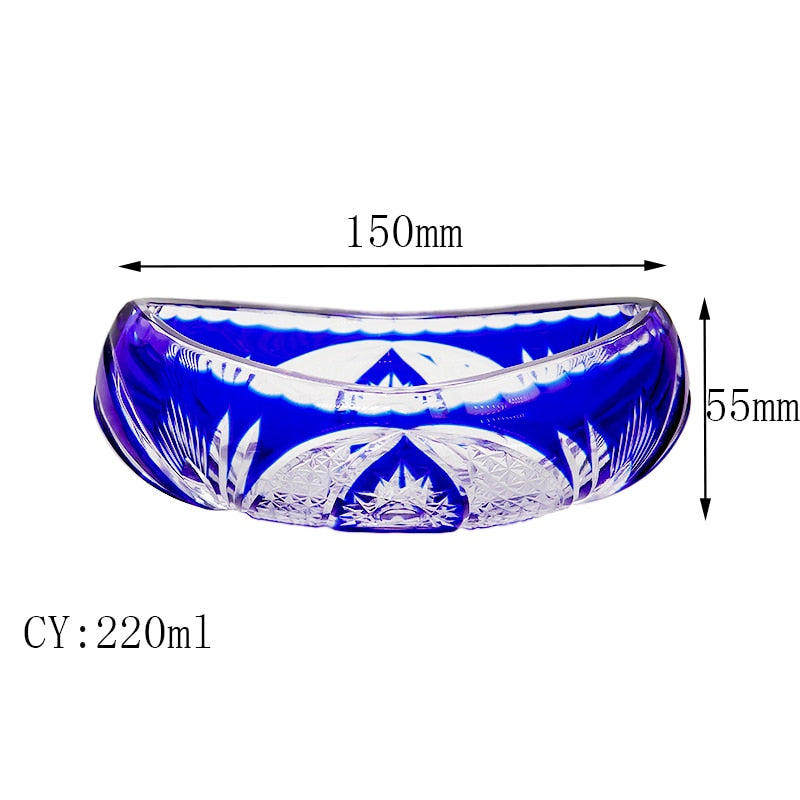 ALDO Creative Arts >Pottery Luxury Elegant Hand Carved  Bohemian Czech Style  Crystal Engraving Hand Cut Centerpiece  Vase