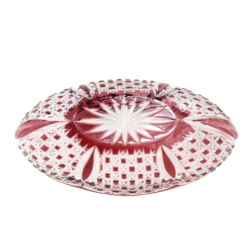 ALDO Creative Arts >Pottery Luxury Elegant Hand Carved  Bohemian Czech Style  Crystal Engraving Hand Cut Centerpiece  Vase
