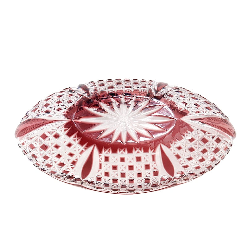 ALDO Creative Arts >Pottery Luxury Elegant Hand Carved  Bohemian Czech Style  Crystal Engraving Hand Cut Centerpiece  Vase