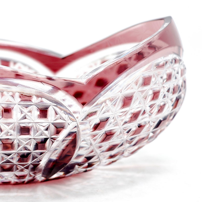 ALDO Creative Arts >Pottery Luxury Elegant Hand Carved  Bohemian Czech Style  Crystal Engraving Hand Cut Centerpiece  Vase