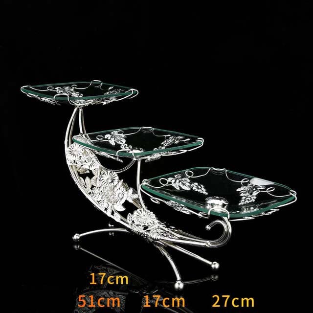 ALDO Creative Arts >Pottery style 5 / new / resin Unique 3 and 4 Tier Designer Crystal Glass Golden Fruit Cake Servers