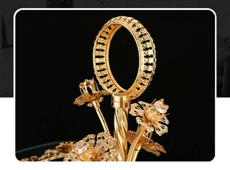 ALDO Creative Arts >Pottery Unique 3 and 4 Tier Designer Crystal Glass Golden Fruit Cake Servers