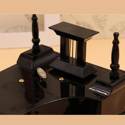 ALDO Decor > Artwork > Sculptures & Statues 1.1 x 1.5 inch high / NEW / wood Grand Piano Music Box With Round Stool And Jewelry Storage Gift for Valentine's Day Christmas or Birthday