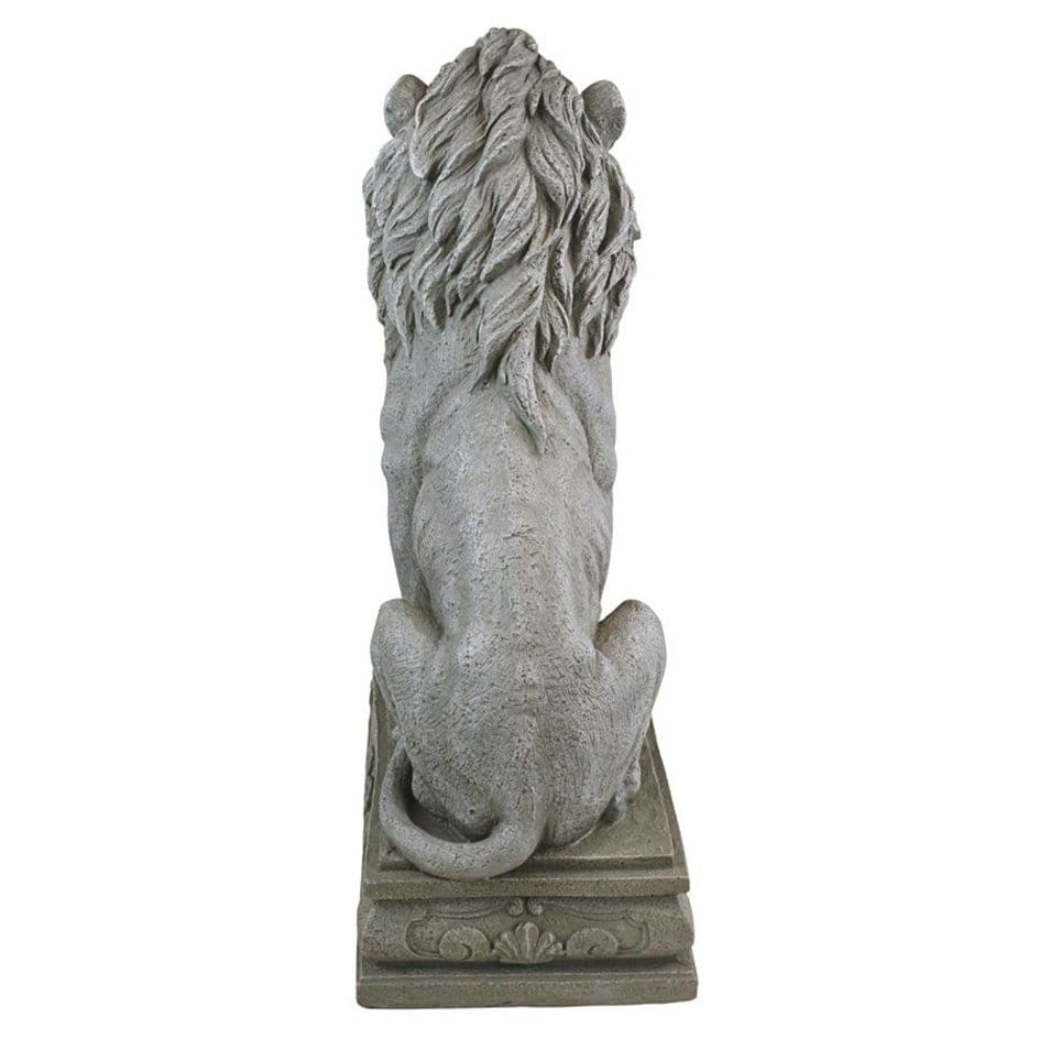 ALDO Décor>Artwork>Sculptures & Statues ﻿11.5"Wx18"Dx30"H / NEW / Resin Royal Palace Gates Lion Sentinel Garden Sculptures by French Sculptor Bernard Fouquet.