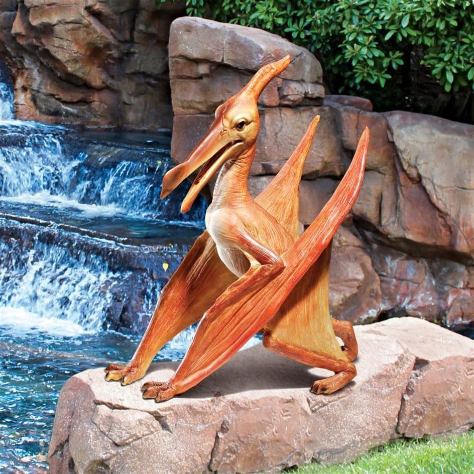 ALDO Décor>Artwork>Sculptures & Statues 11.5"Wx6.5"Dx14"H / NEW / resin Pterodactyl Prehistoric Creature Scientific Statue Garden Statue