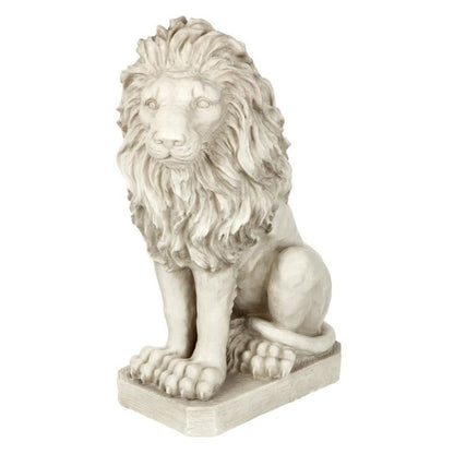 ALDO Décor>Artwork>Sculptures & Statues 12.5"Wx10"Dx21"H / NEW / Resin English Palace Gates Lion Sentinel Garden Sculptures Set of Two