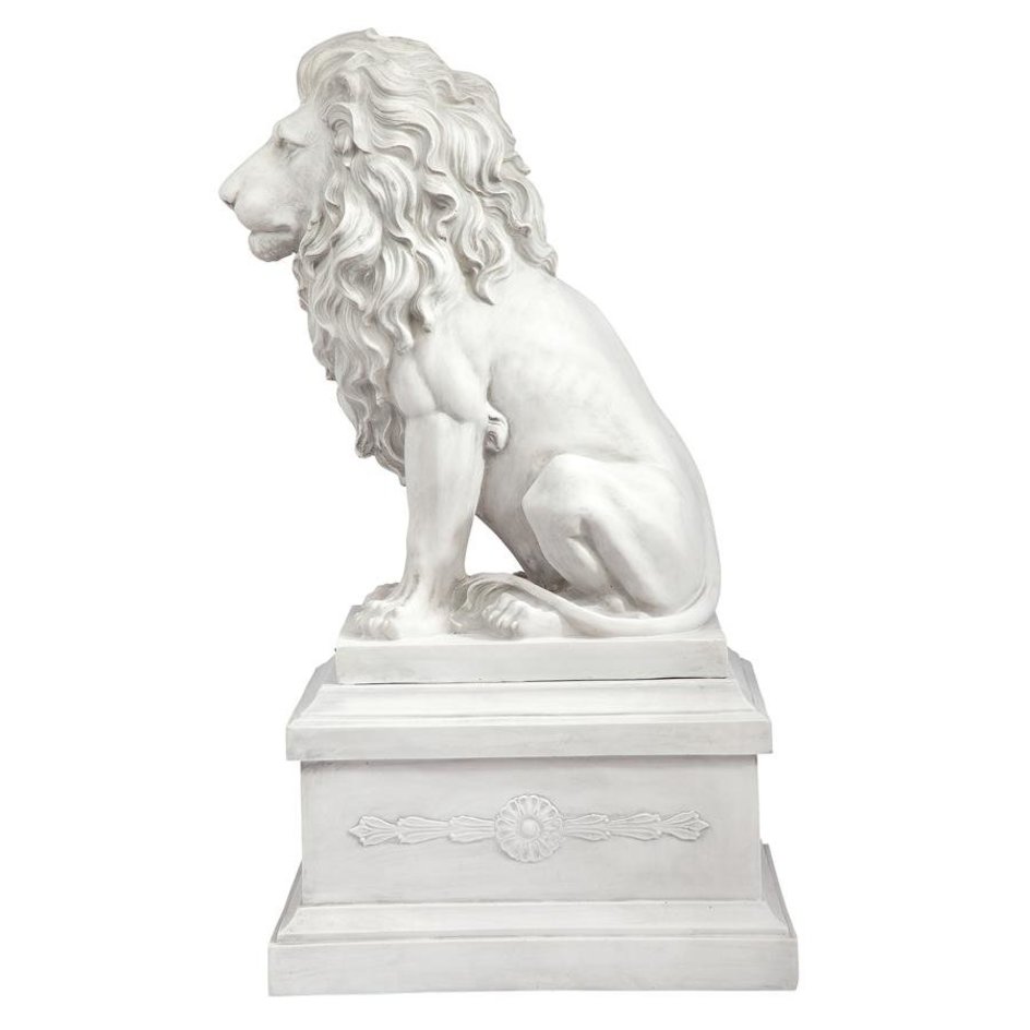 ALDO Décor>Artwork>Sculptures & Statues 13"Wx21.5"Dx28"H / NEW / Resin Lion of Florence Sentinel Garden Sculpture With Base