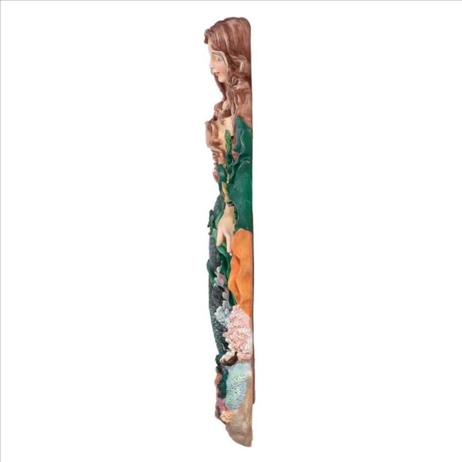 ALDO Décor>Artwork>Sculptures & Statues 13"Wx3.5"Dx29"H / NEW / Resin Mermaid Poolside Garden Wall Sculpture By Artist Jaimy