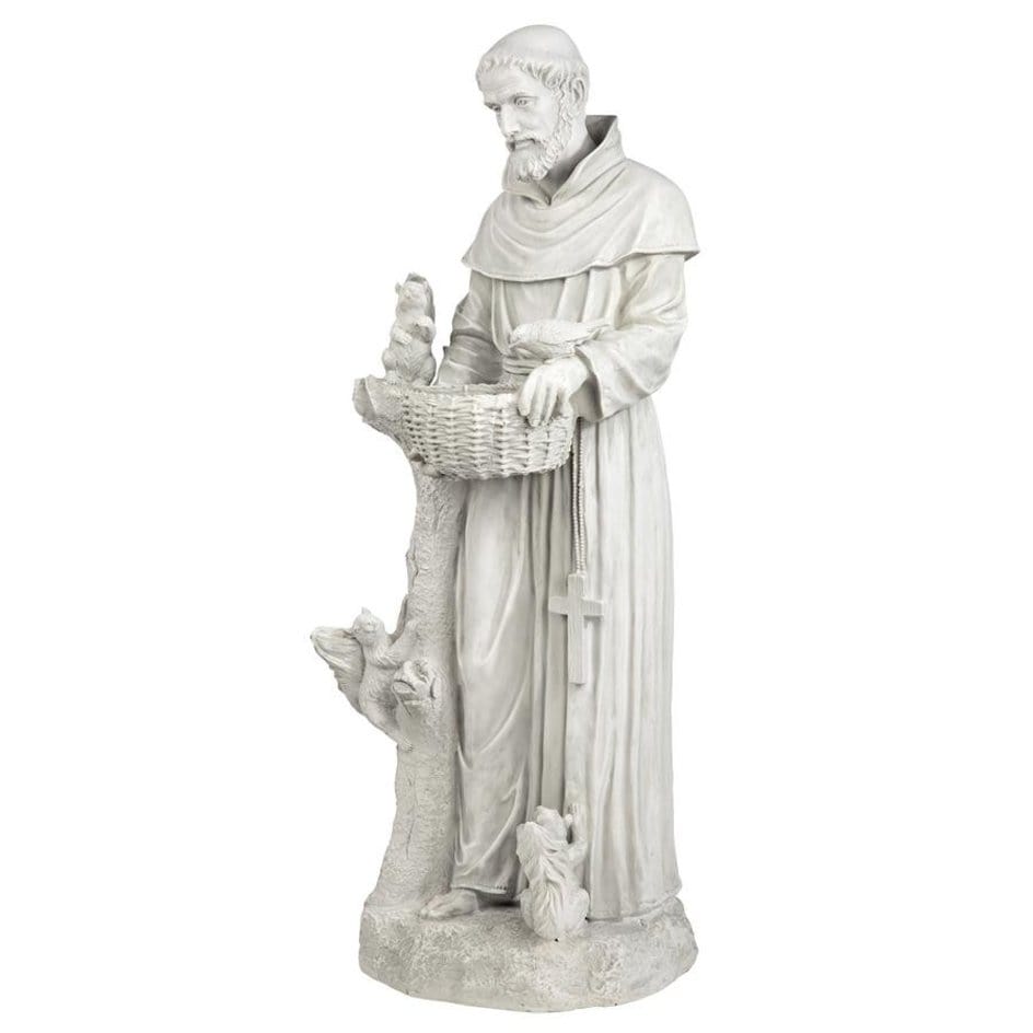 ALDO Décor>Artwork>Sculptures & Statues 14.5"Wx11"Dx37"H. 28 lbs. / NEW / Resin St. Francis Sculpture Peaceful Serenity Large Garden Statue