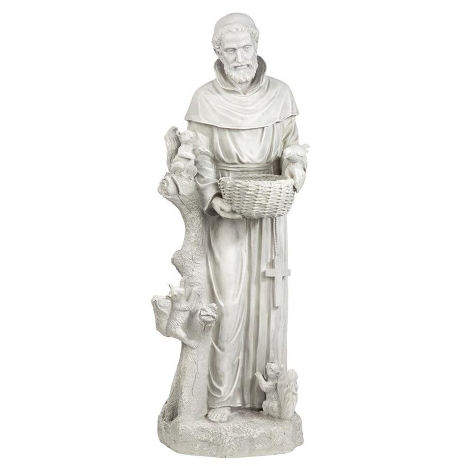 ALDO Décor>Artwork>Sculptures & Statues 14.5"Wx11"Dx37"H. 28 lbs. / NEW / Resin St. Francis Sculpture Peaceful Serenity Large Garden Statue