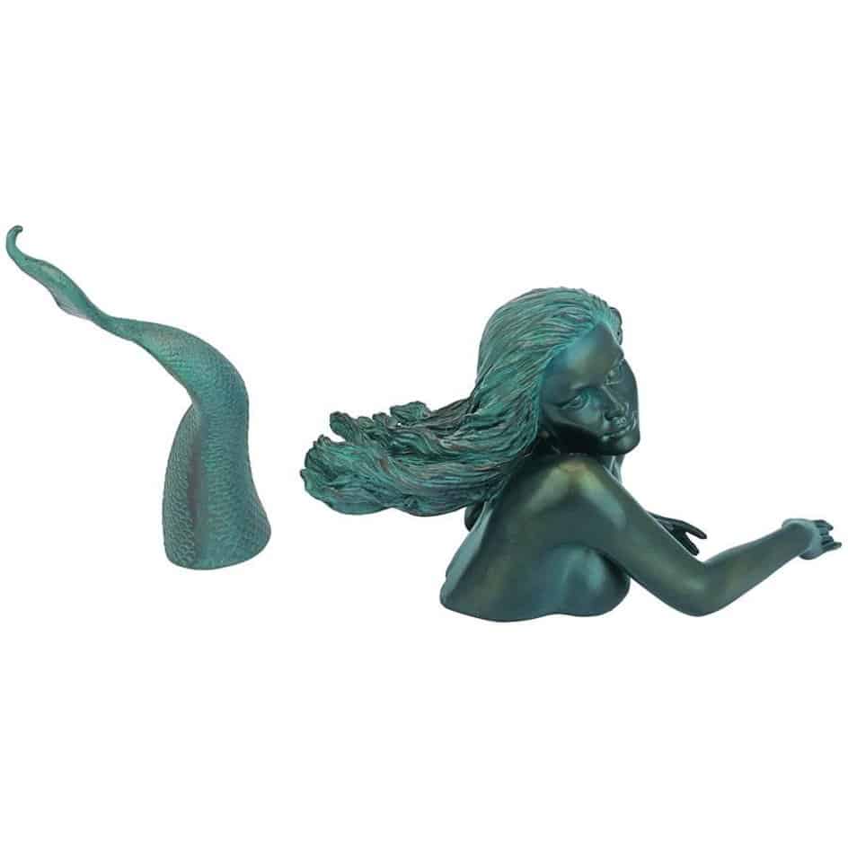 ALDO Décor>Artwork>Sculptures & Statues 16"Wx7"Dx7"H. / NEW / Resin Mermaid Poolside Garden Sculpture By Artist Candice Pennington