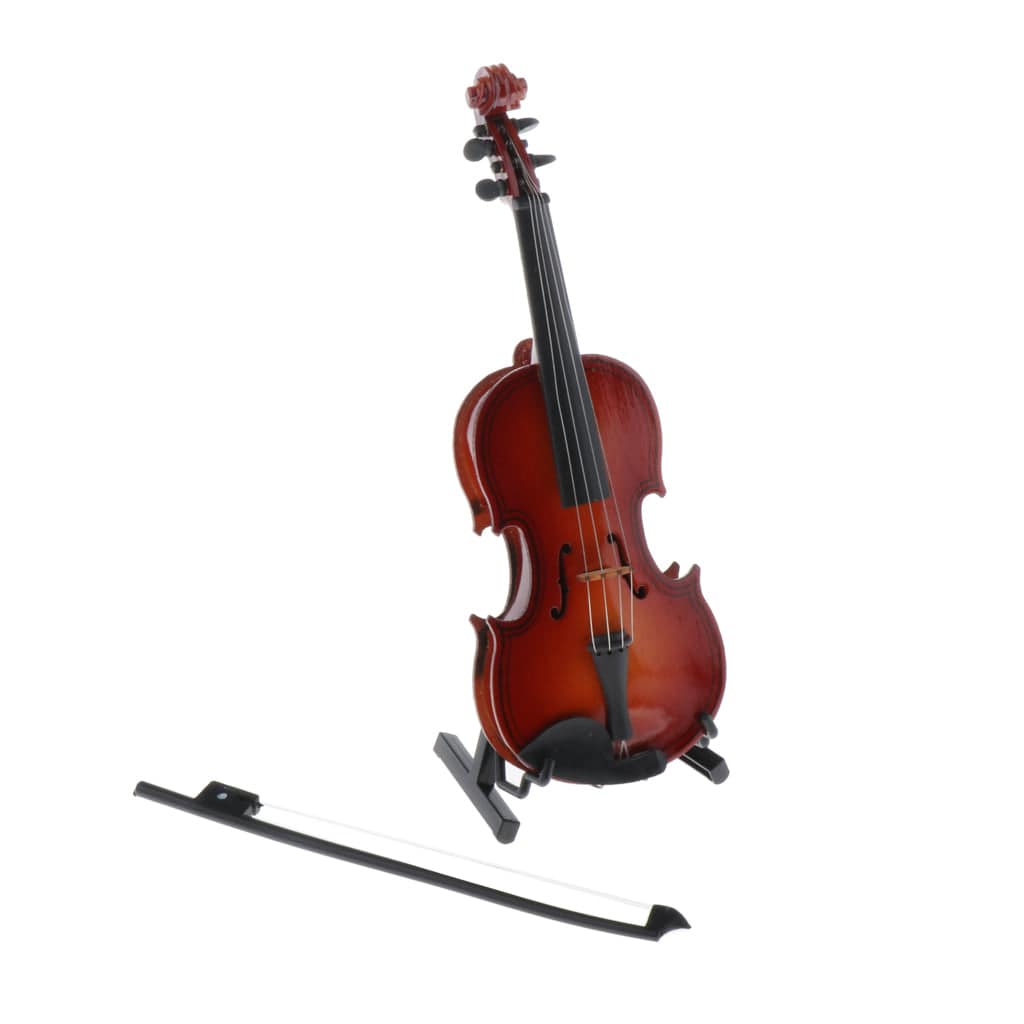 ALDO Decor > Artwork > Sculptures & Statues 2.17x0.59x6.89inch / NEW / wood Handcrafts Miniature Violin Model Collectible  1/6 Scale Mini Instrument