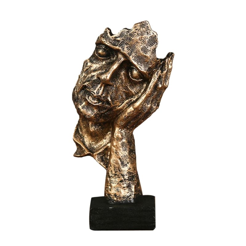 ALDO Decor > Artwork > Sculptures & Statues 2.56x1.97x6.5inches each / New / resin See Nothing ,Hear Nothing, Say Nothing , Bronze Finished Deck Top Sculpture Set of Three