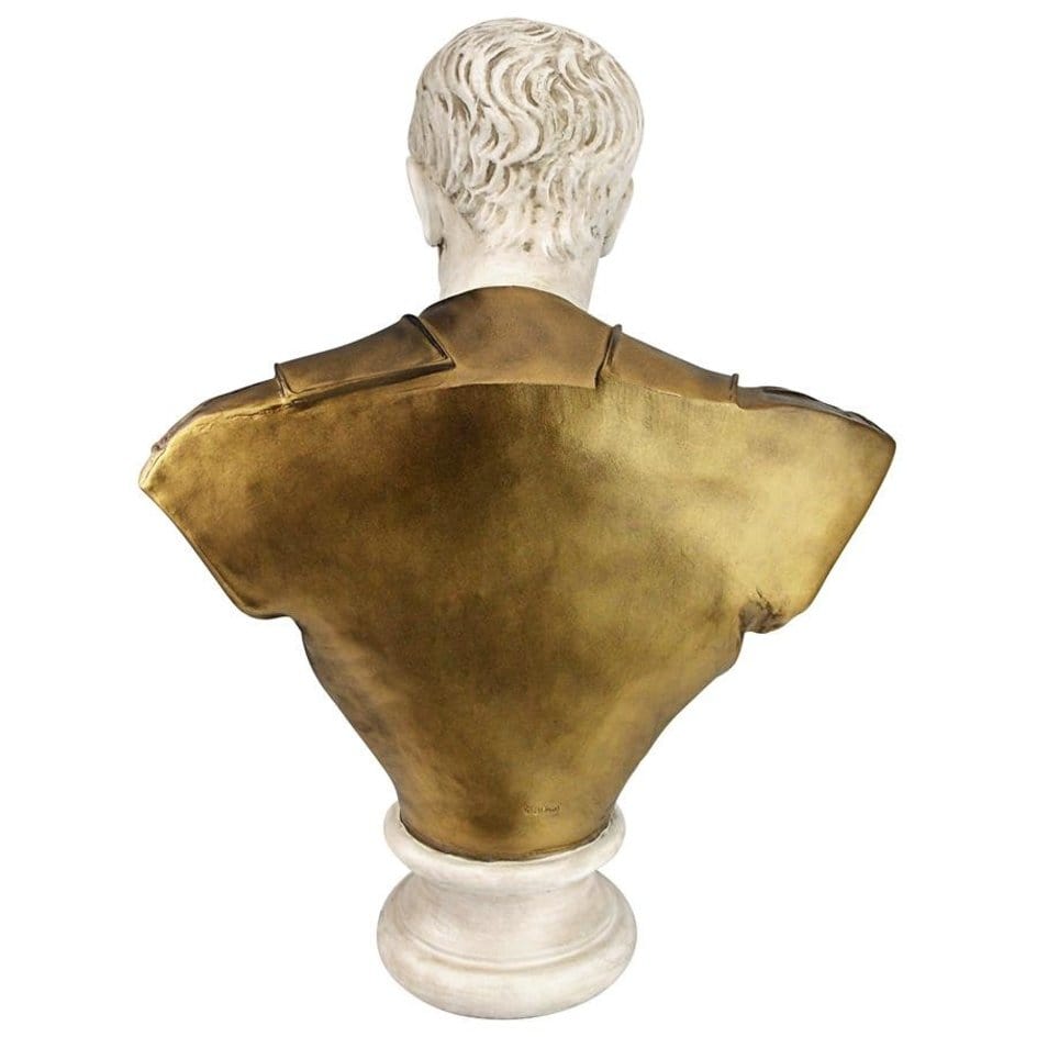 ALDO Décor>Artwork>Sculptures & Statues 20"Wx12"Dx27.5"H / NEW / resin Roman Emperor Julius Caesar Sculptural Bust