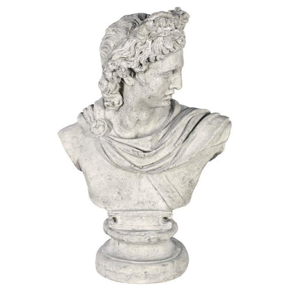 ALDO Décor>Artwork>Sculptures & Statues 22.5"Wx14"Dx32.5"H / NEW / resin Apollo Belvedere Classical Garden Sculptural Bust