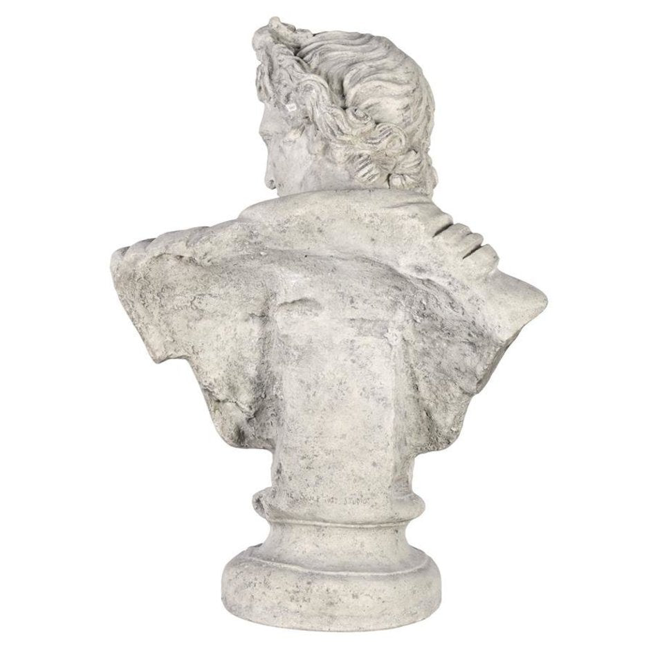 ALDO Décor>Artwork>Sculptures & Statues 22.5"Wx14"Dx32.5"H / NEW / resin Apollo Belvedere Classical Garden Sculptural Bust