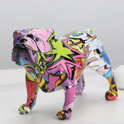 ALDO Décor>Artwork>Sculptures & Statues 25x10x16cm / resin / Type B Abstract Pink Graffiti English Bulldog Abstract Design Pink Statue