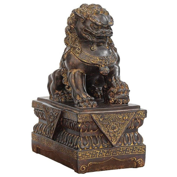 ALDO Décor>Artwork>Sculptures & Statues 4.5"Wx7"Dx9"H / NEW / Resin Guardian Female Lion Foo Dog Chinese Imperial Palaces Statues