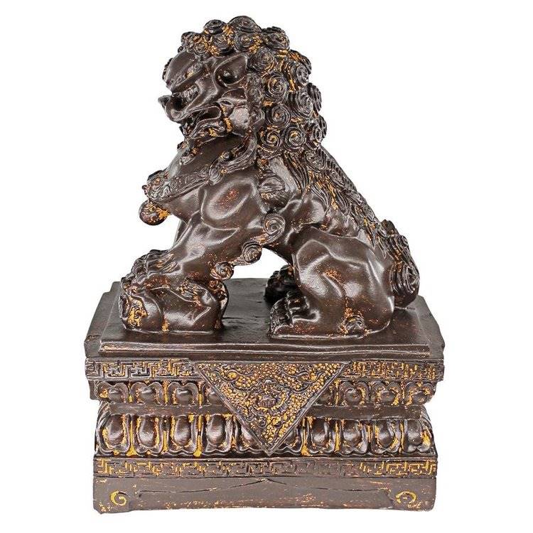 ALDO Décor>Artwork>Sculptures & Statues 4.5"Wx7"Dx9"H / NEW / Resin Guardian Female Lion Foo Dog Chinese Imperial Palaces Statues