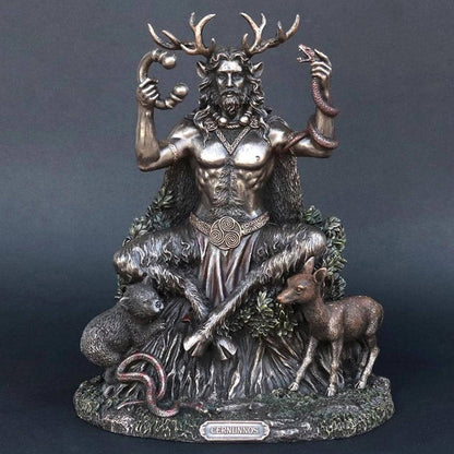 ALDO Decor > Artwork > Sculptures & Statues 4.7 x 3.1 x 2.7 inches / New / resin Cernunnos Celtic Stag-Horned God of Forest, Prosperity and the Underworld Bronze Finish Statue