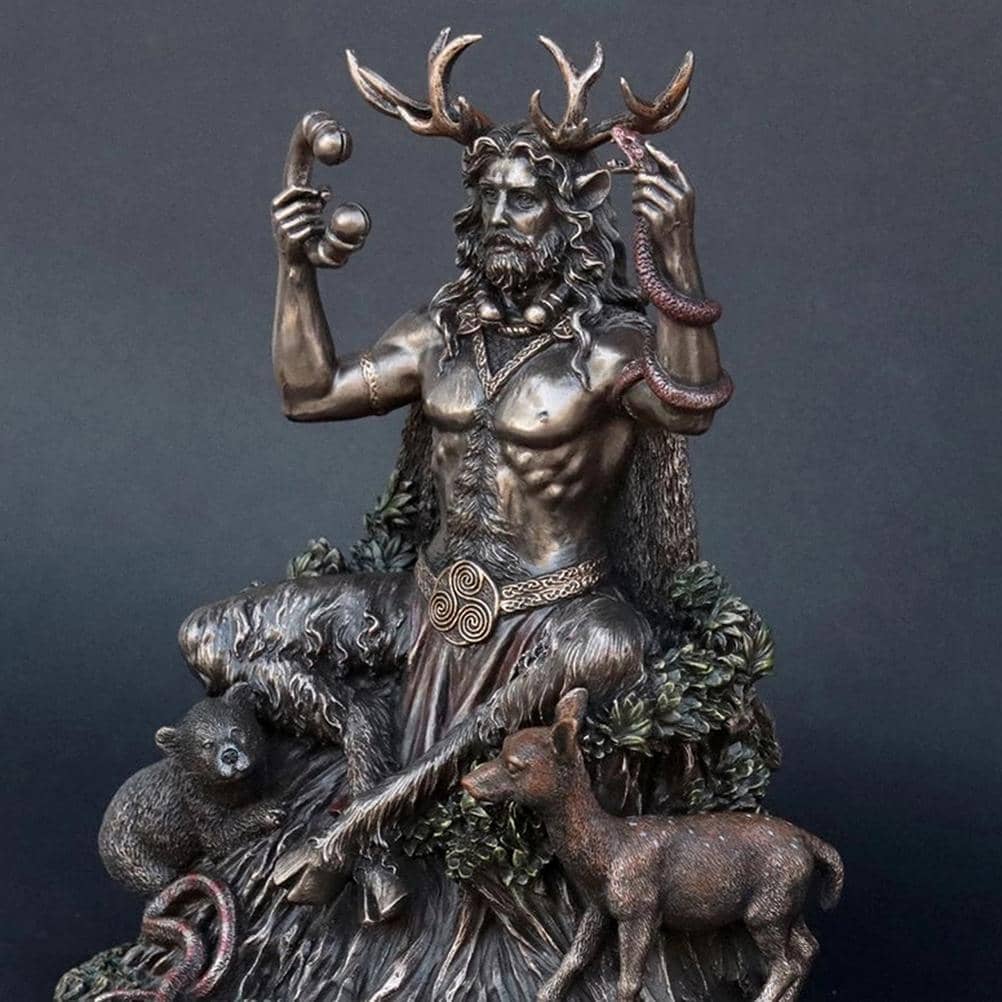 ALDO Decor > Artwork > Sculptures & Statues 4.7 x 3.1 x 2.7 inches / New / resin Cernunnos Celtic Stag-Horned God of Forest, Prosperity and the Underworld Bronze Finish Statue