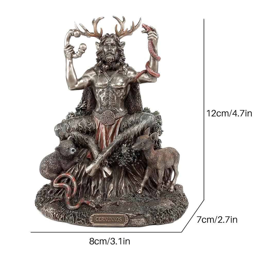 ALDO Decor > Artwork > Sculptures & Statues 4.7 x 3.1 x 2.7 inches / New / resin Cernunnos Celtic Stag-Horned God of Forest, Prosperity and the Underworld Bronze Finish Statue