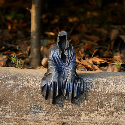 ALDO Décor>Artwork>Sculptures & Statues 5.5"Wx4"Dx11.5"H / NEW / resin Lord of Mysteries In Black Ornament Thriller Black Robe Gothic Halloween Sculpture