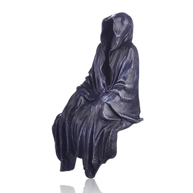 ALDO Décor>Artwork>Sculptures & Statues 5.5"Wx4"Dx11.5"H / NEW / resin Lord of Mysteries In Black Ornament Thriller Black Robe Gothic Halloween Sculpture