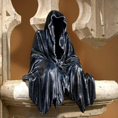 ALDO Décor>Artwork>Sculptures & Statues 5.5"Wx4"Dx11.5"H / NEW / resin Lord of Mysteries In Black Ornament Thriller Black Robe Gothic Halloween Sculpture