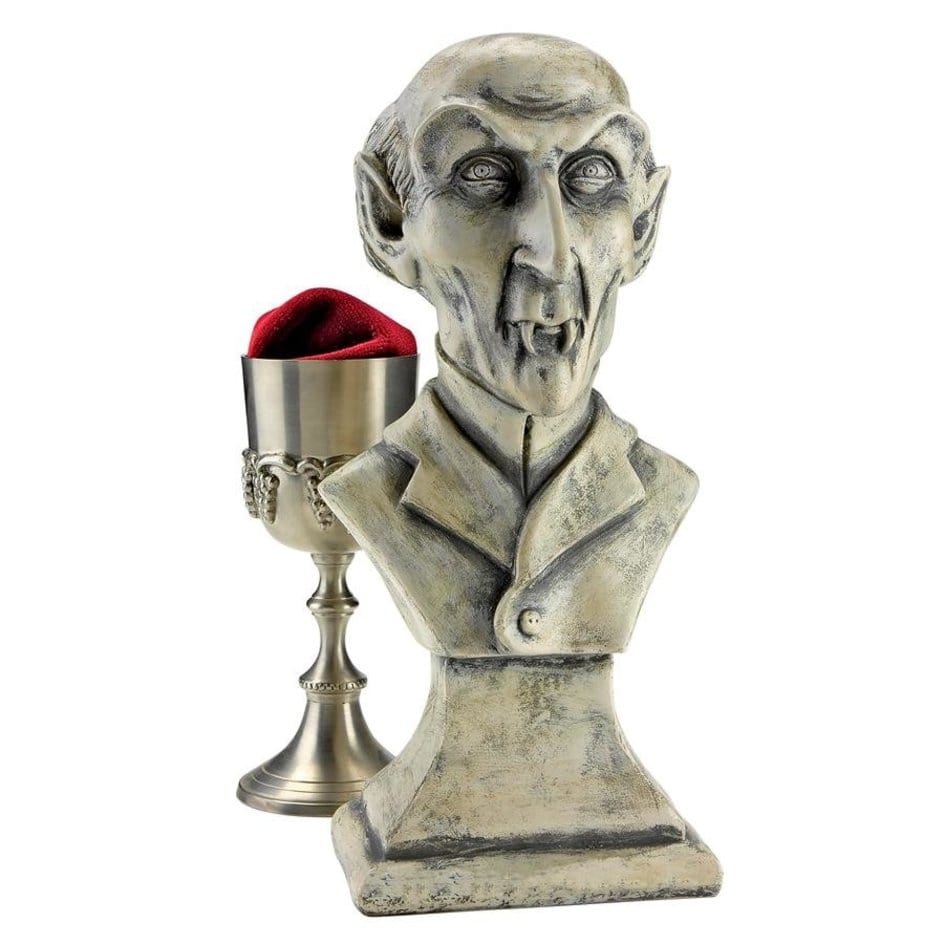 ALDO Décor>Artwork>Sculptures & Statues 5.5"Wx4"Dx11.5"H / NEW / resin Vampire Dracula Halloween  Sculptural Bust