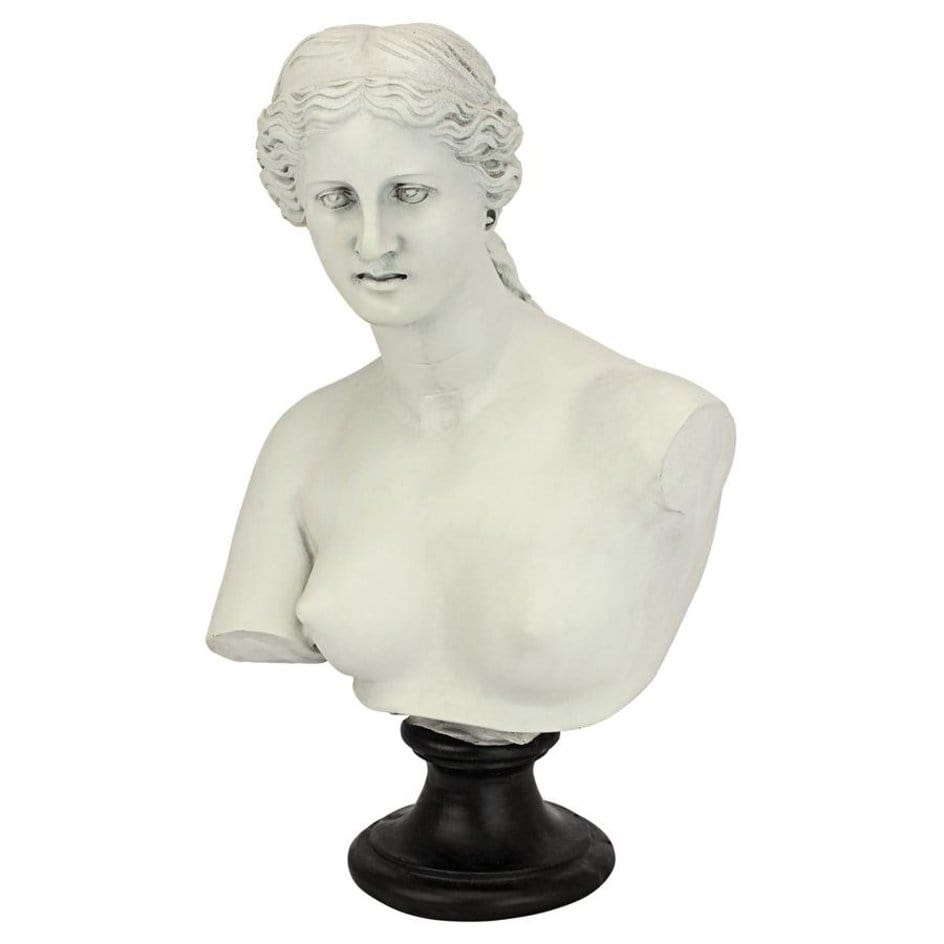 ALDO Décor>Artwork>Sculptures & Statues 7.5"Wx4"Dx12"H / NEW / resin Roman  Venus de Milo Goddess of Love Statue Sculptural Bust By artist Alexandros of Antioch