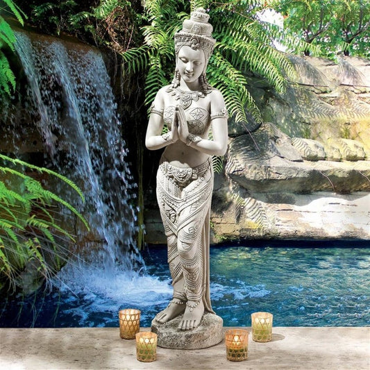 ALDO Décor>Artwork>Sculptures & Statues 8.5"Wx6"Dx35"H / NEW / resin Thai Teppanom Beautiful Being  Medium  Asian  Buddhist Zen Garden Statue