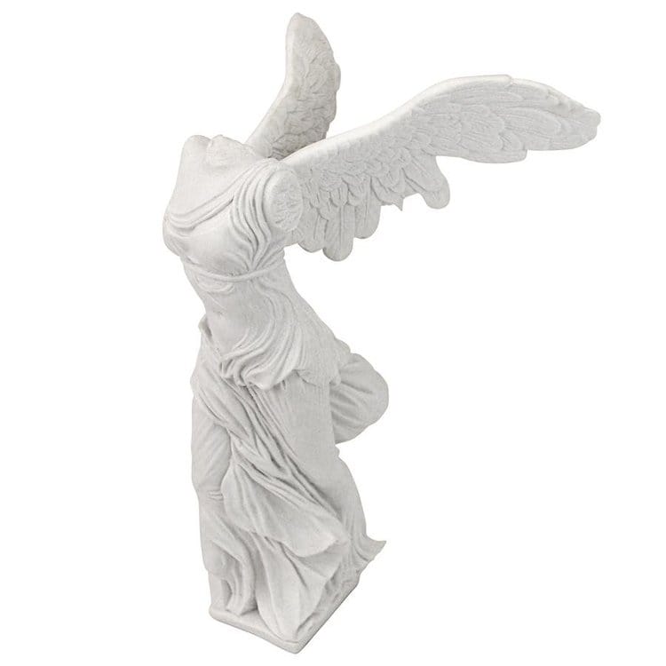 ALDO Décor>Artwork>Sculptures & Statues 8"Wx6"Dx11"H / NEW / marble Nike Greek Winged Goddess of Victory Desktop Marble Statues By Artist Praxiteles in Louvre, Paris