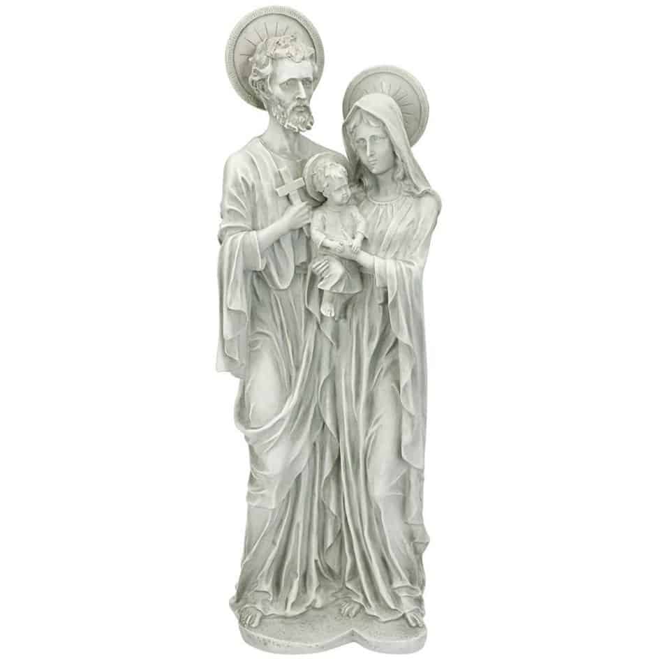 ALDO Décor>Artwork>Sculptures & Statues 8"Wx6"Dx21.5"H / NEW / Resin The Holy Family Saints Mary Jesus and Joseph Large Garden Statue By artist Carlo Bronti