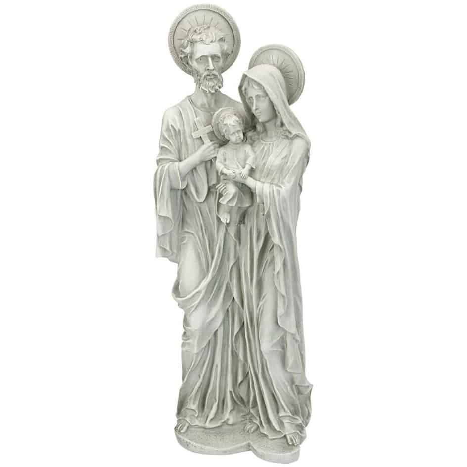ALDO Décor>Artwork>Sculptures & Statues 8"Wx6"Dx21.5"H / NEW / Resin The Holy Family Saints Mary Jesus and Joseph Large Garden Statue By artist Carlo Bronti