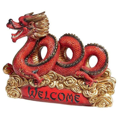 ALDO Décor>Artwork>Sculptures & Statues Asian Dragon Welcome Home Zen Garden Statue