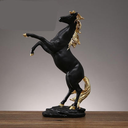 ALDO Décor>Artwork>Sculptures & Statues Black Gold / 30.5cm/14"inches H x 17cm/ 7" Inches L x 8cm / 3.15" Inches  W Grande Mustang Stallion Horse Large Desktop Sculpture  Statue