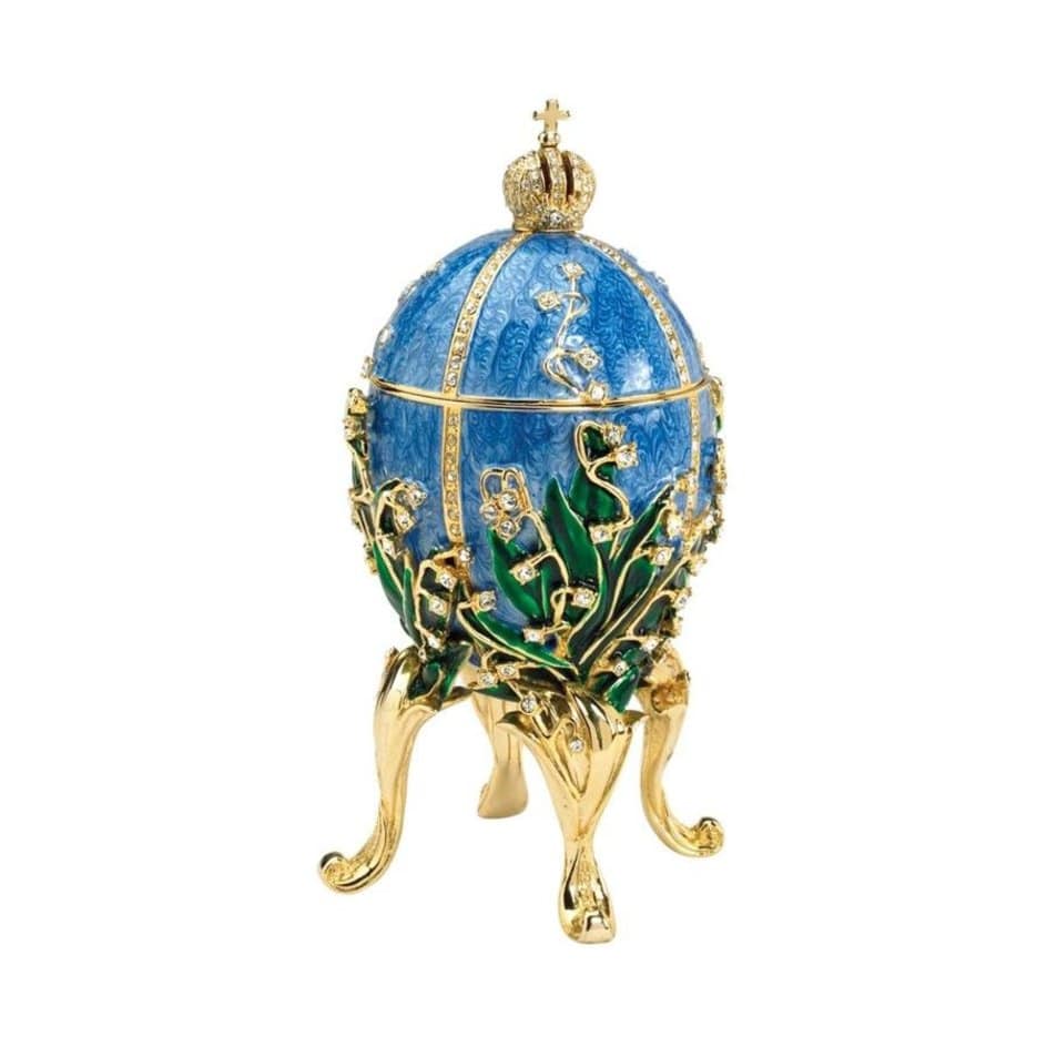 ALDO Decor > Artwork > Sculptures & Statues Blue Easter Gift Romanov Imperial Style Collectible Enameled  Eggs