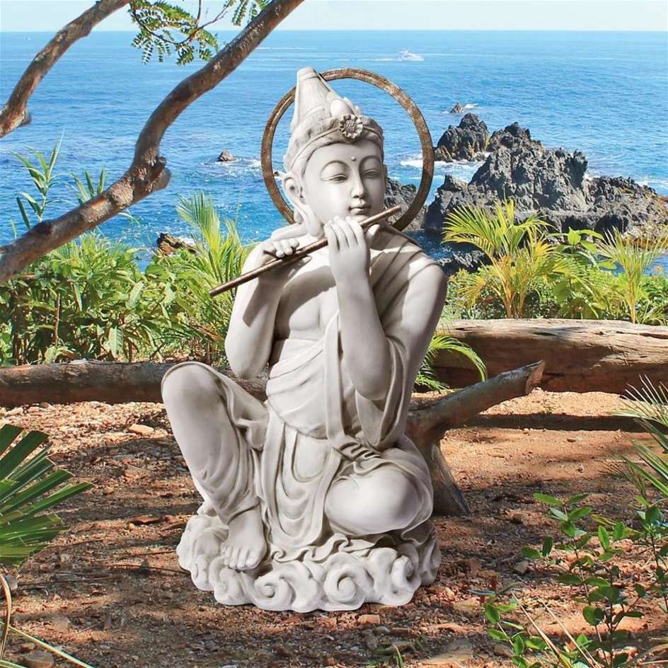 ALDO Décor>Artwork>Sculptures & Statues Buddha Plain Flute Asian Zen Garden Statue