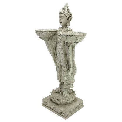 ALDO Décor>Artwork>Sculptures & Statues Buddha  with Two Candle Holder  Bowls Zen Garden Statue