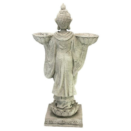 ALDO Décor>Artwork>Sculptures & Statues Buddha  with Two Candle Holder  Bowls Zen Garden Statue