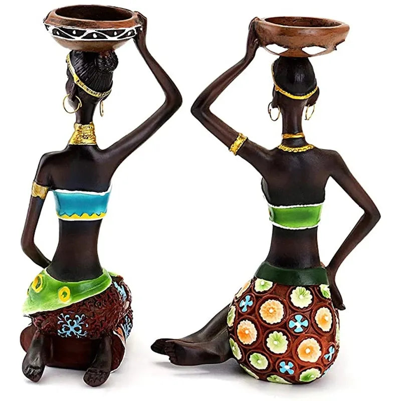 ALDO Décor>Artwork>Sculptures & Statues Candle Holders African Women Sculptures