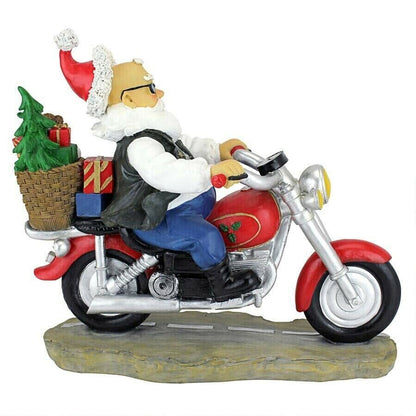 ALDO Decor > Artwork > Sculptures & Statues Christmas Santa Biker With Gifts Desktop Statue