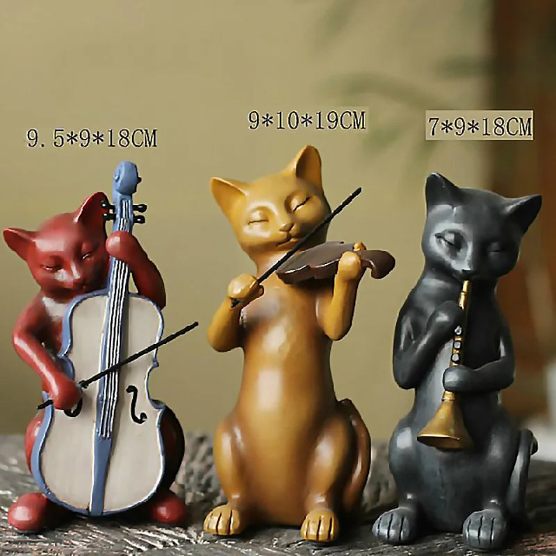 ALDO Décor>Artwork>Sculptures & Statues Country Cat Band Three-Piece Suit Animal Sculpture