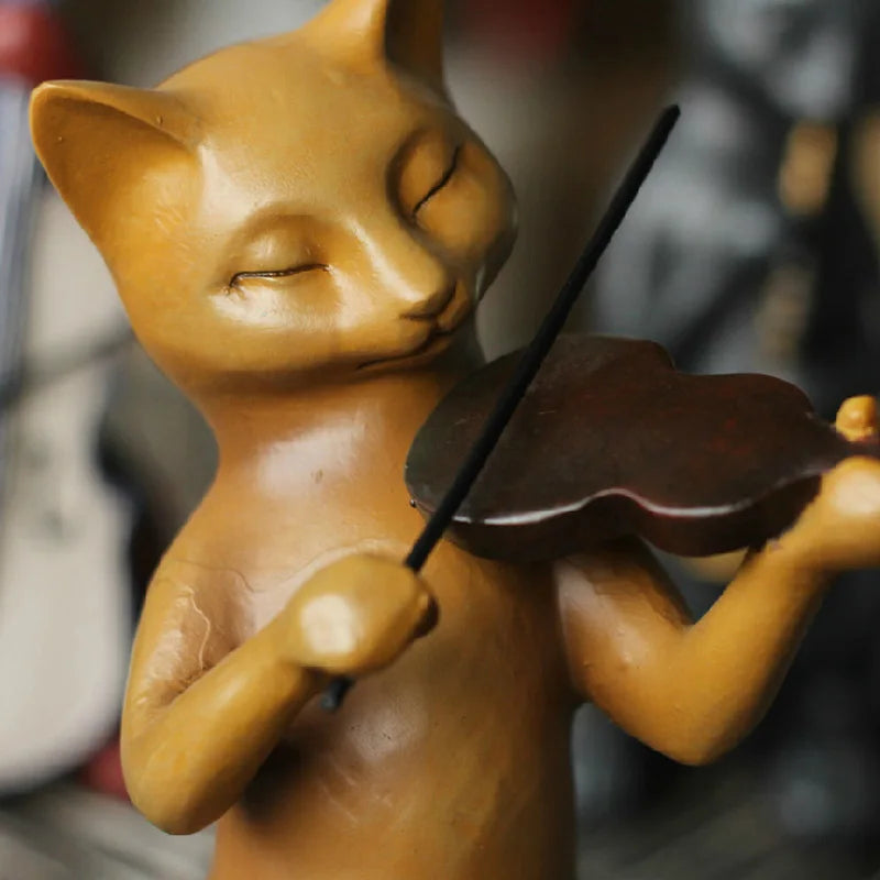 ALDO Décor>Artwork>Sculptures & Statues Country Cat Band Three-Piece Suit Animal Sculpture