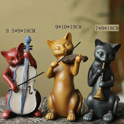 ALDO Décor>Artwork>Sculptures & Statues Country Cat Band Three-Piece Suit Animal Sculpture