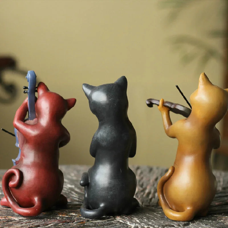 ALDO Décor>Artwork>Sculptures & Statues Country Cat Band Three-Piece Suit Animal Sculpture