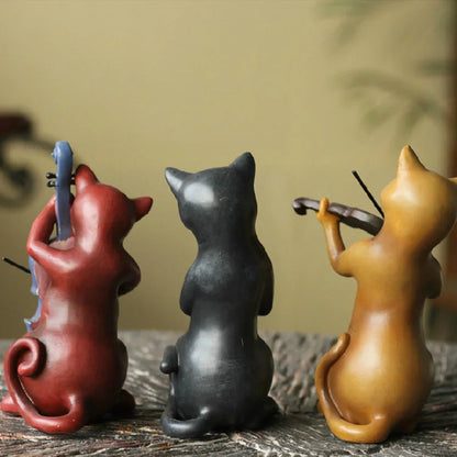 ALDO Décor>Artwork>Sculptures & Statues Country Cat Band Three-Piece Suit Animal Sculpture