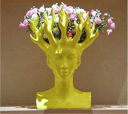 ALDO Decor > Artwork > Sculptures & Statues Designer Modern Style Human Head Large Vase Statue