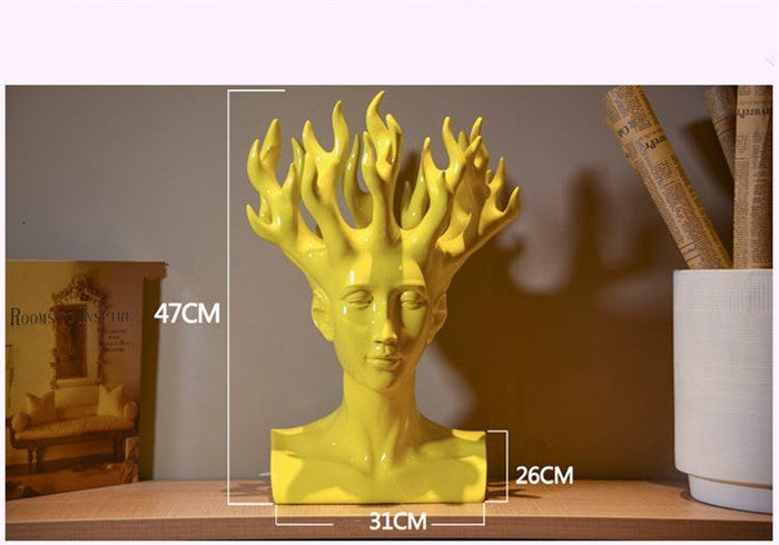 ALDO Decor > Artwork > Sculptures & Statues Designer Modern Style Human Head Large Vase Statue